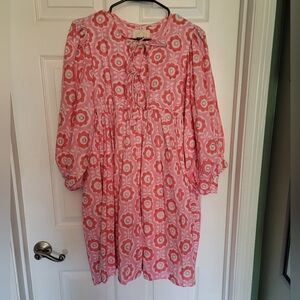 Floral Pink Seventies Soul style dress